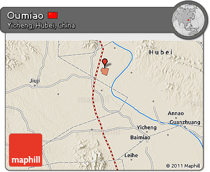 Shaded Relief 3D Map of Oumiao