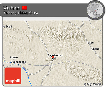 Shaded Relief 3D Map of Xishan
