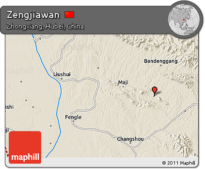 Shaded Relief 3D Map of Zengjiawan