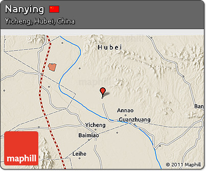 Shaded Relief 3D Map of Nanying