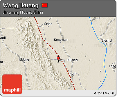 Shaded Relief 3D Map of Wangjikuang