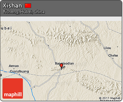 Shaded Relief 3D Map of Xishan