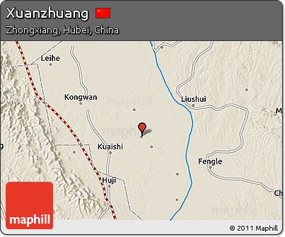 Shaded Relief 3D Map of Xuanzhuang