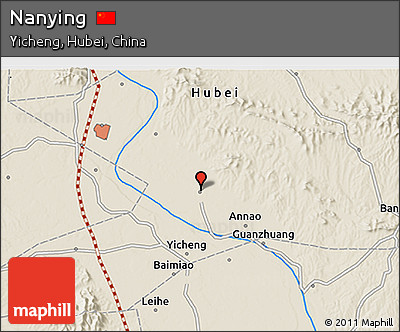 Shaded Relief 3D Map of Nanying