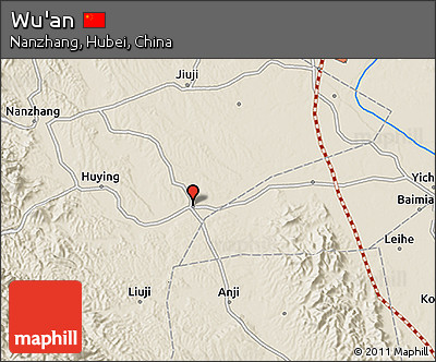 Shaded Relief 3D Map of Wu'an