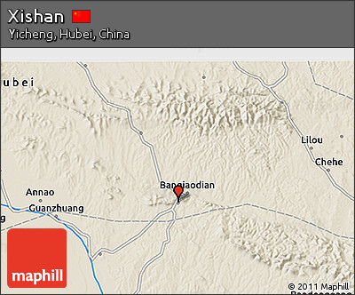 Shaded Relief 3D Map of Xishan