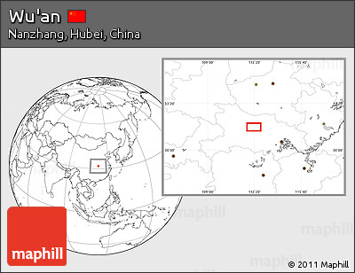 Blank Location Map of Wu'an