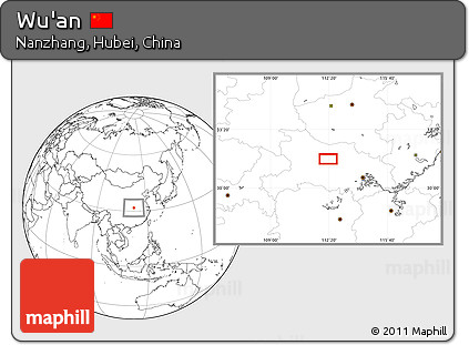 Blank Location Map of Wu'an