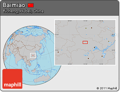 Gray Location Map of Baimiao