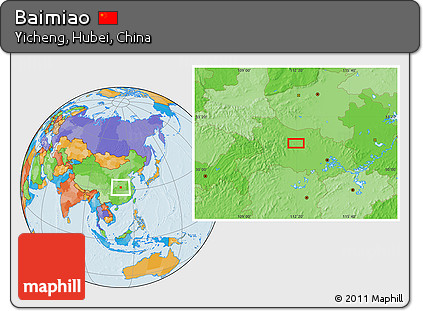 Political Location Map of Baimiao