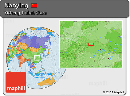 Political Location Map of Nanying