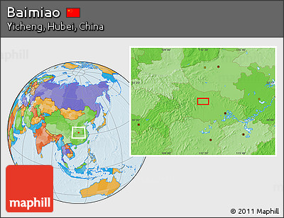 Political Location Map of Baimiao