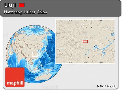 Shaded Relief Location Map of Liuji
