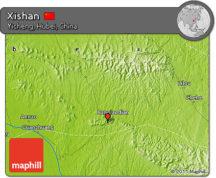 Physical Map of Xishan