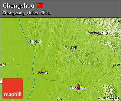 Physical Map of Changshou