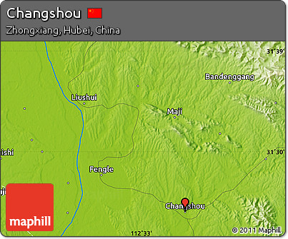 Physical Map of Changshou