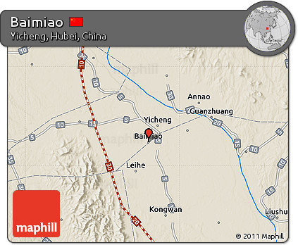 Shaded Relief Map of Baimiao