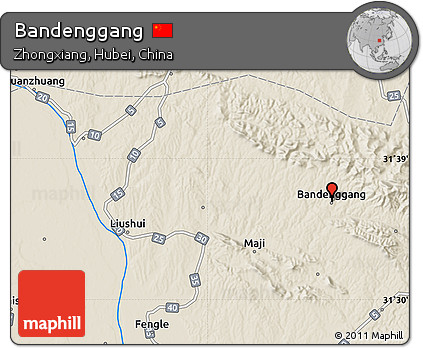 Shaded Relief Map of Bandenggang