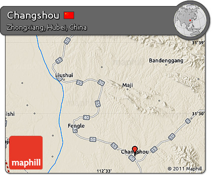 Shaded Relief Map of Changshou
