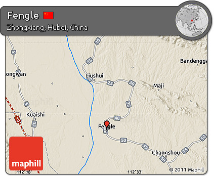 Shaded Relief Map of Fengle