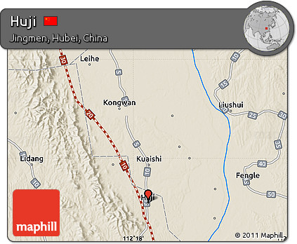 Shaded Relief Map of Huji
