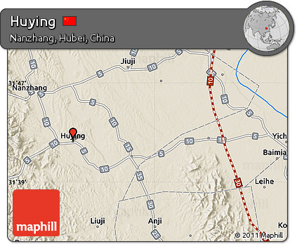 Shaded Relief Map of Huying
