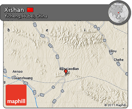 Shaded Relief Map of Xishan