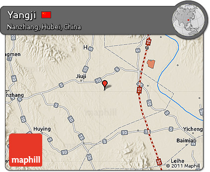 Shaded Relief Map of Yangji