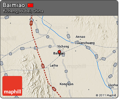 Shaded Relief Map of Baimiao
