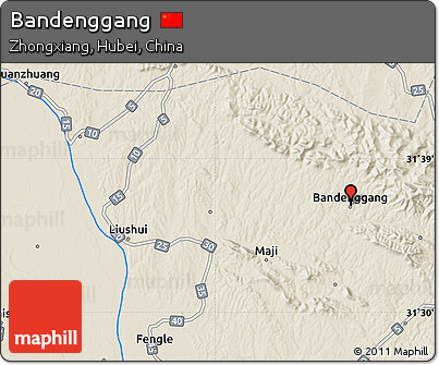 Shaded Relief Map of Bandenggang