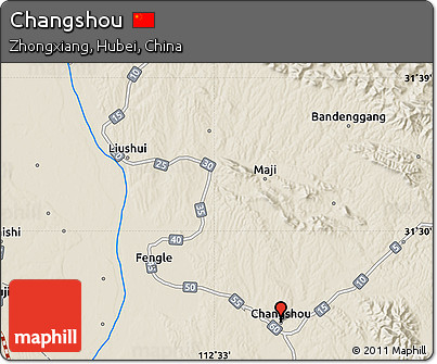 Shaded Relief Map of Changshou