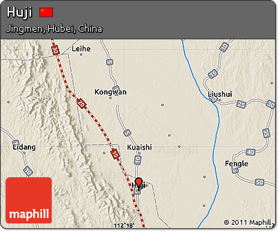 Shaded Relief Map of Huji