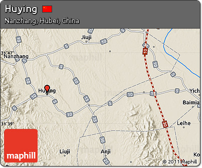 Shaded Relief Map of Huying