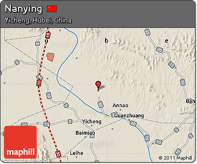 Shaded Relief Map of Nanying