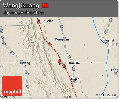 Shaded Relief Map of Wangjikuang
