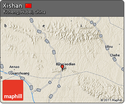 Shaded Relief Map of Xishan