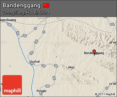 Shaded Relief Map of Bandenggang