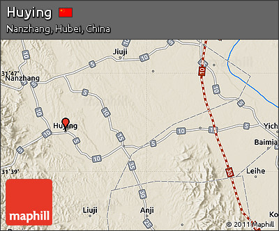 Shaded Relief Map of Huying