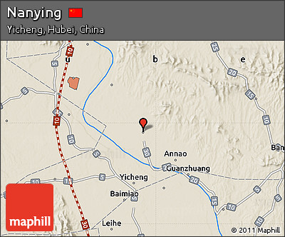 Shaded Relief Map of Nanying
