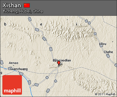 Shaded Relief Map of Xishan