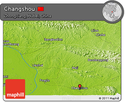 Physical Panoramic Map of Changshou