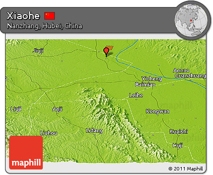Physical Panoramic Map of Xiaohe