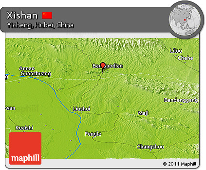 Physical Panoramic Map of Xishan