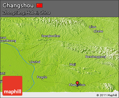 Physical Panoramic Map of Changshou