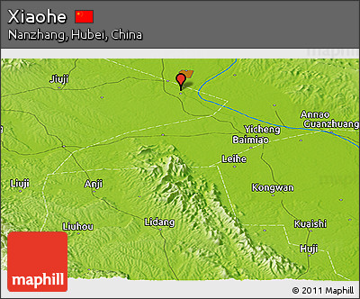 Physical Panoramic Map of Xiaohe