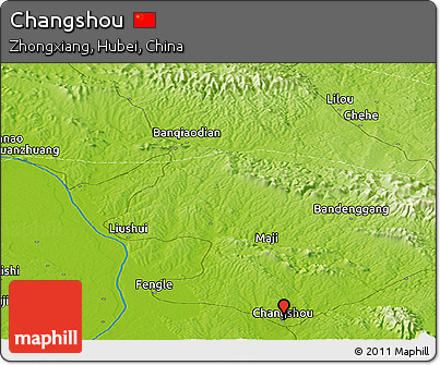 Physical Panoramic Map of Changshou