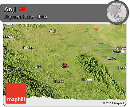 Satellite Panoramic Map of Anji