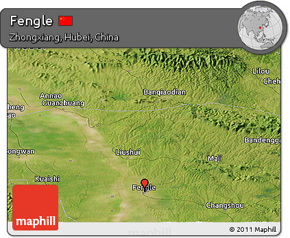 Satellite Panoramic Map of Fengle