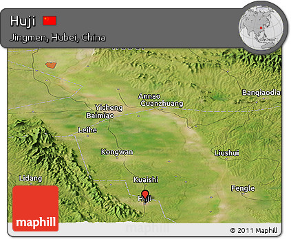 Satellite Panoramic Map of Huji