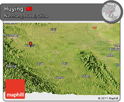 Satellite Panoramic Map of Huying